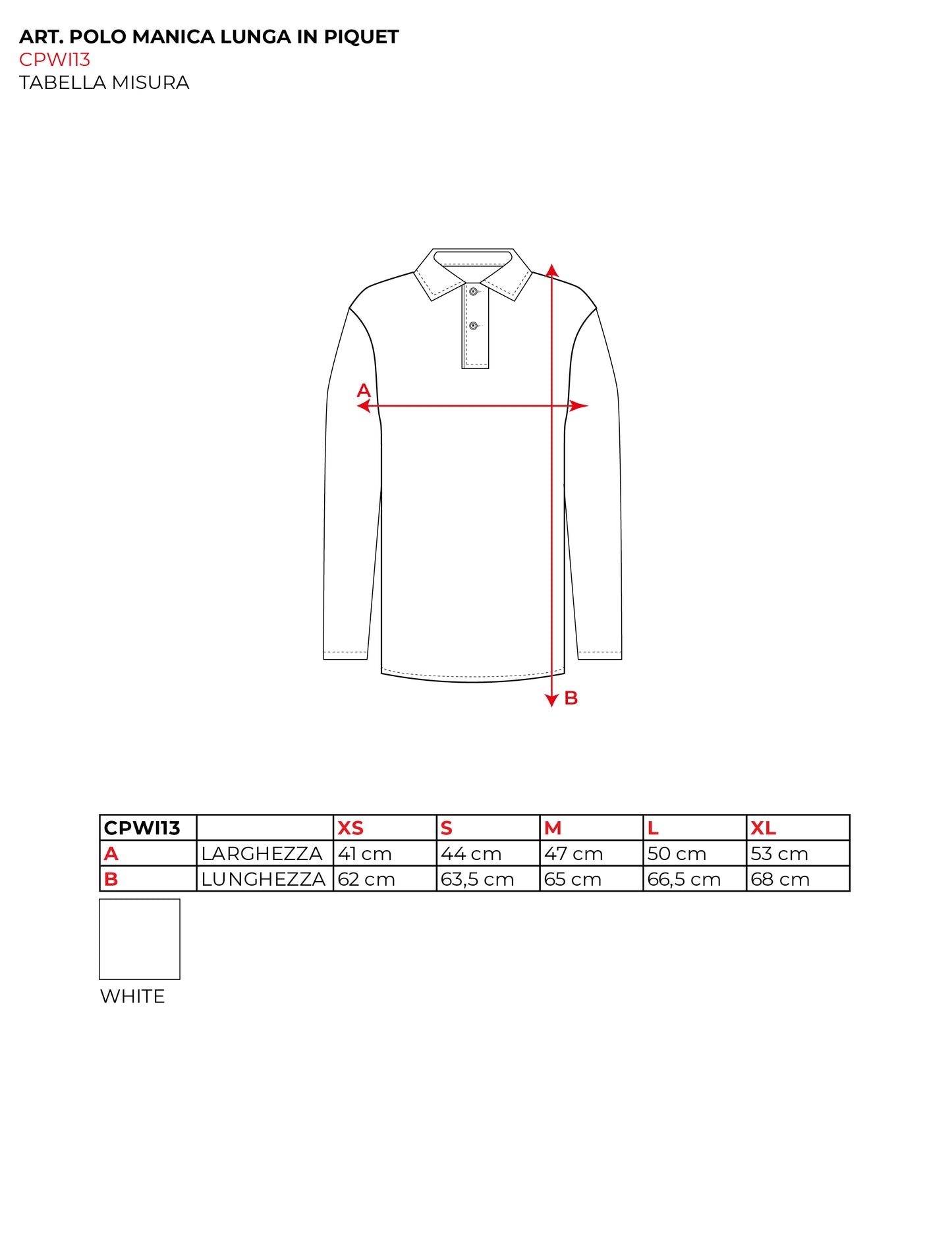 Polo in piquet a manica lunga in cotone