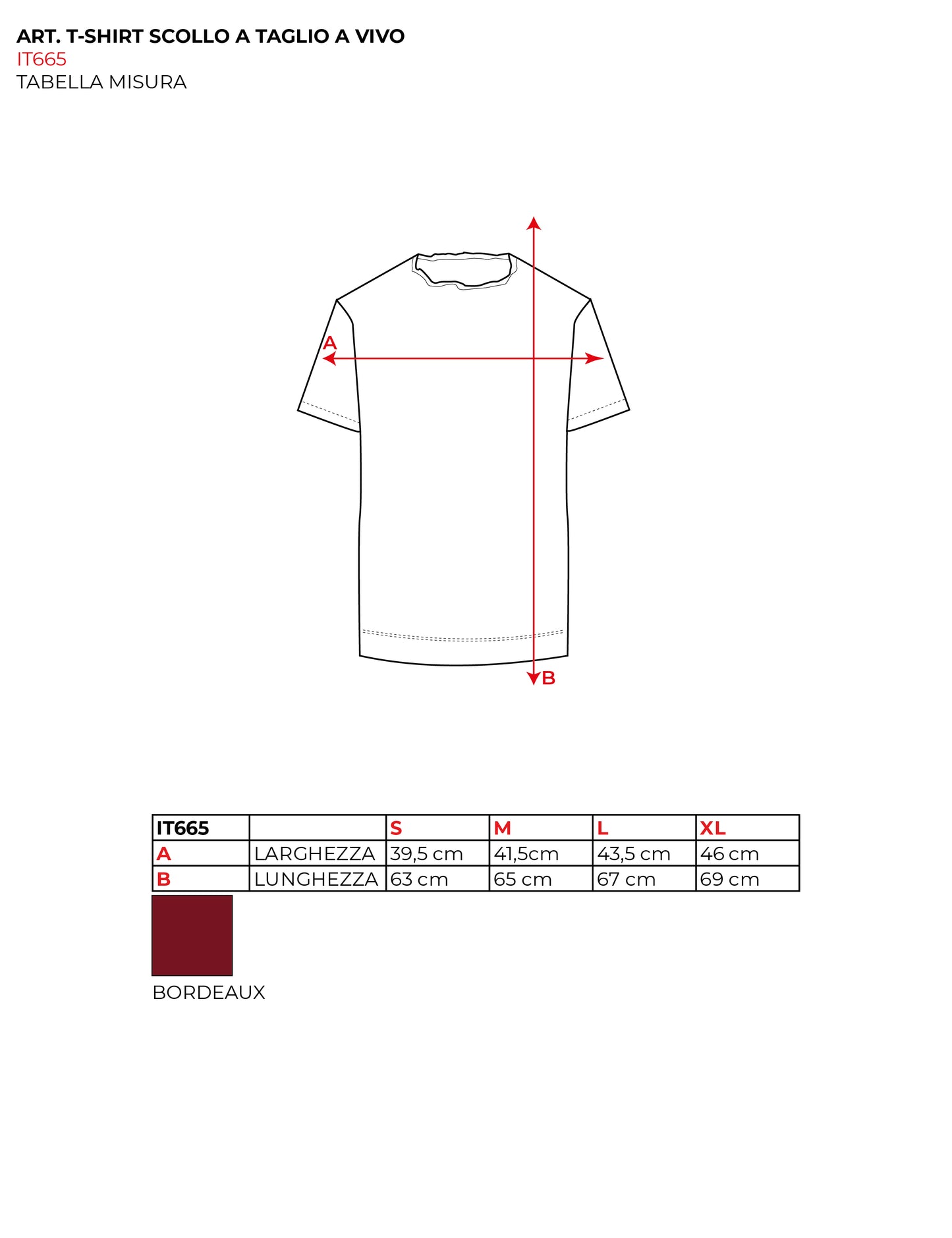 T-shirt scollo a taglio vivo in cotone