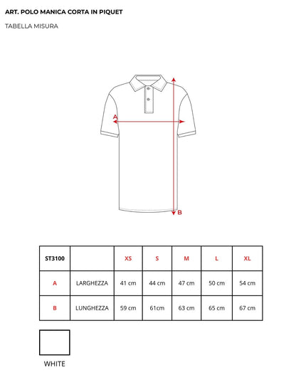 Polo in piquet a manica corta in cotone